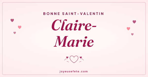 Image « Bonne Saint-Valentin Claire-Marie » au format large