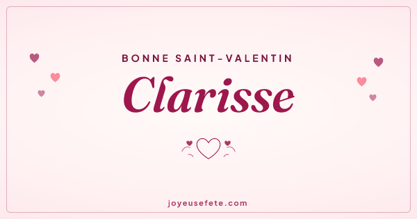 Image « Bonne Saint-Valentin Clarisse » au format large