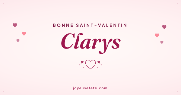 Image « Bonne Saint-Valentin Clarys » au format large