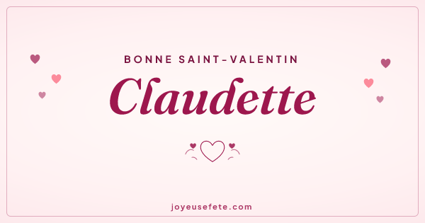 Image « Bonne Saint-Valentin Claudette » au format large