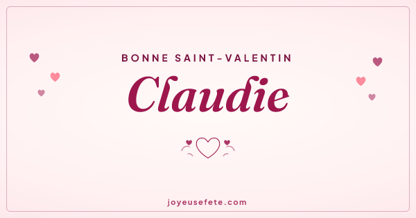 Image « Bonne Saint-Valentin Claudie » au format large