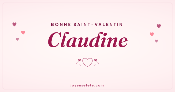 Image « Bonne Saint-Valentin Claudine » au format large