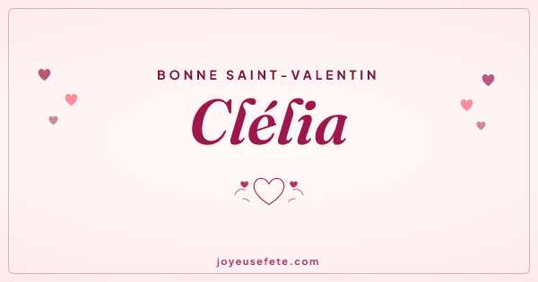 Image « Bonne Saint-Valentin Clélia » au format large