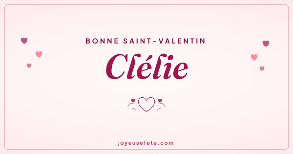 Image « Bonne Saint-Valentin Clélie » au format large