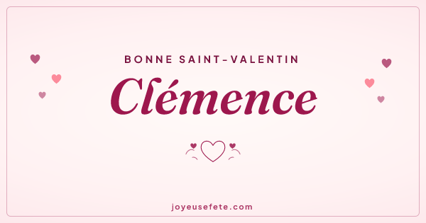 Image « Bonne Saint-Valentin Clémence » au format large
