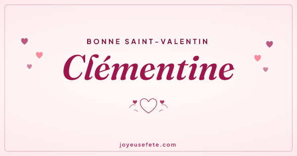 Image « Bonne Saint-Valentin Clémentine » au format large