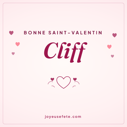 Image carrée « Bonne Saint-Valentin Cliff » pour WhatsApp