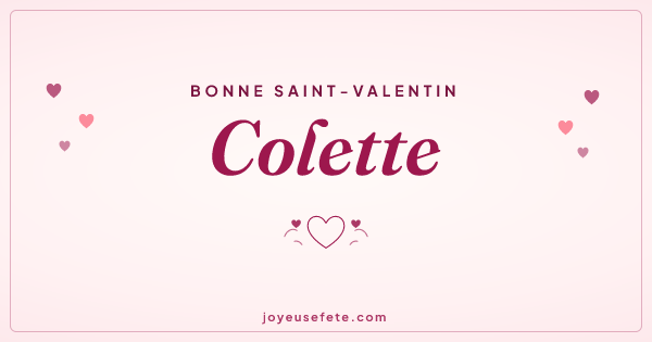 Image « Bonne Saint-Valentin Colette » au format large