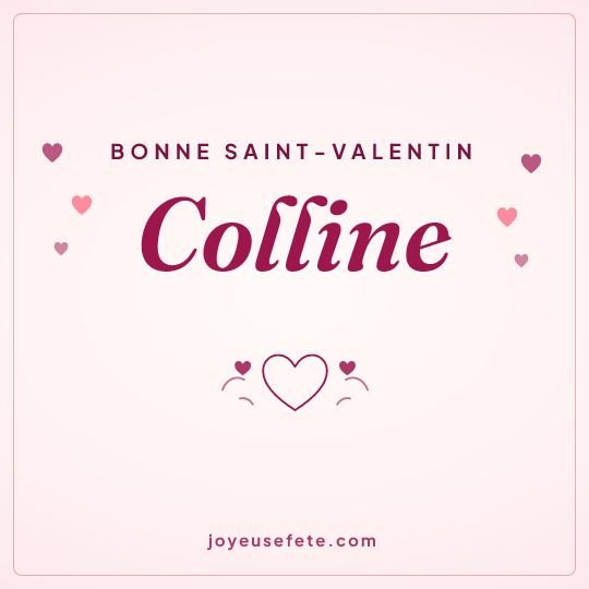 Image carrée « Bonne Saint-Valentin Colline » pour WhatsApp
