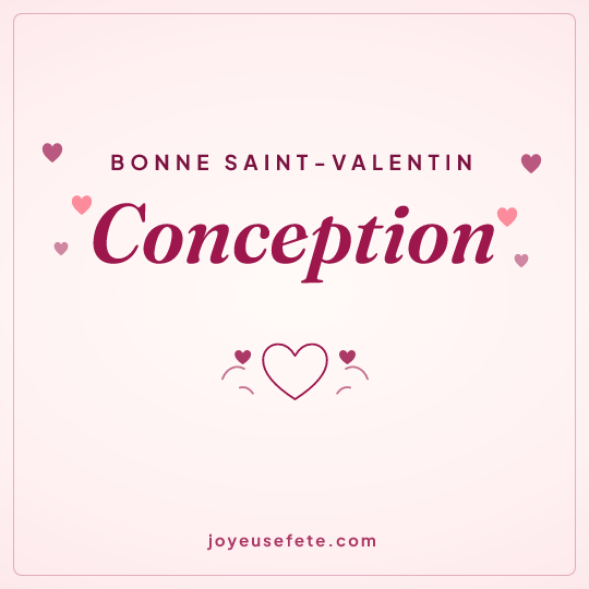 Image carrée « Bonne Saint-Valentin Conception » pour WhatsApp