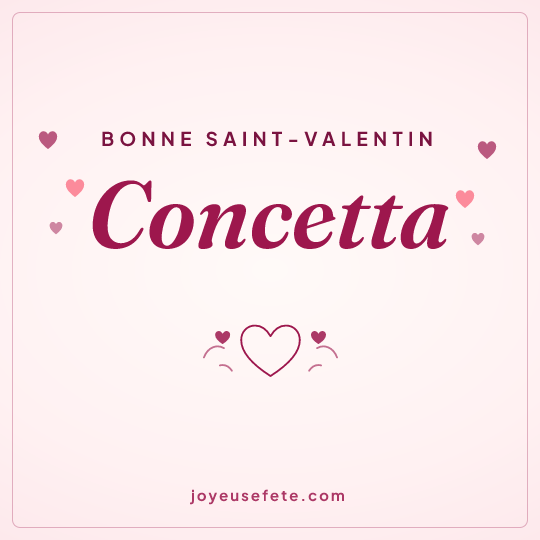 Image carrée « Bonne Saint-Valentin Concetta » pour WhatsApp