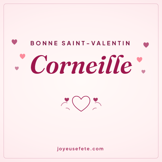 Image carrée « Bonne Saint-Valentin Corneille » pour WhatsApp