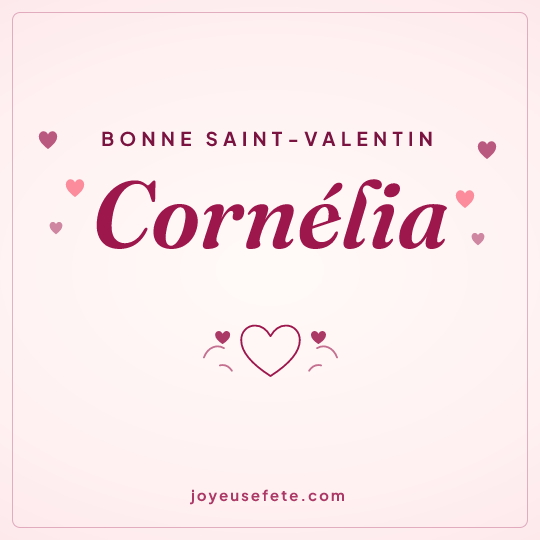 Image carrée « Bonne Saint-Valentin Cornélia » pour WhatsApp