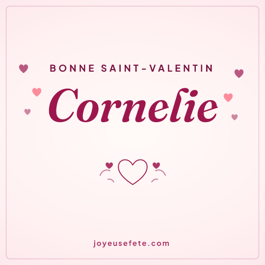 Image carrée « Bonne Saint-Valentin Cornelie » pour WhatsApp