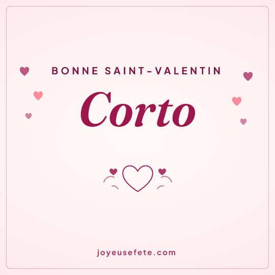 Image carrée « Bonne Saint-Valentin Corto » pour WhatsApp