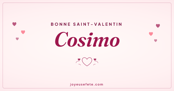 Image « Bonne Saint-Valentin Cosimo » au format large