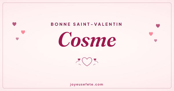 Image « Bonne Saint-Valentin Cosme » au format large