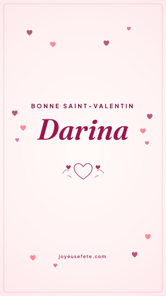 Image « Bonne Saint-Valentin Darina » au format story