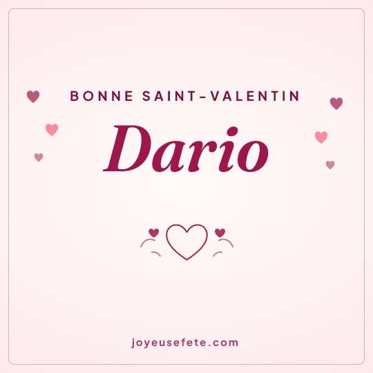 Image carrée « Bonne Saint-Valentin Dario » pour WhatsApp