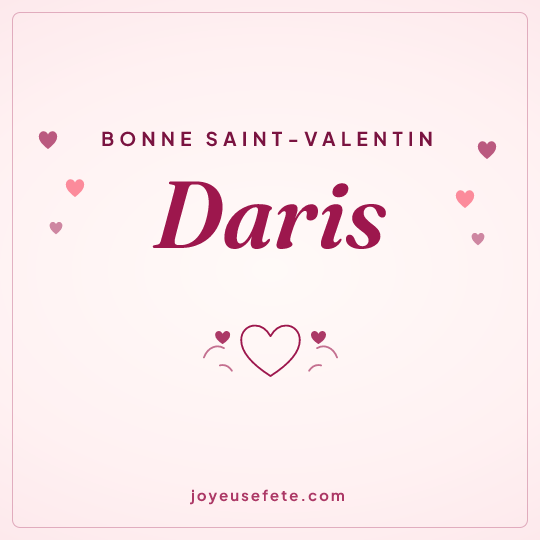 Image carrée « Bonne Saint-Valentin Daris » pour WhatsApp