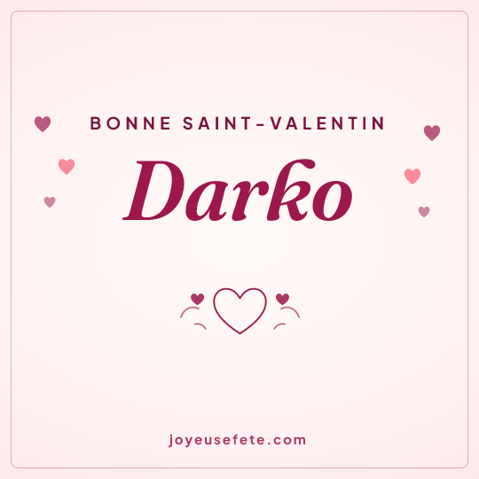 Image carrée « Bonne Saint-Valentin Darko » pour WhatsApp