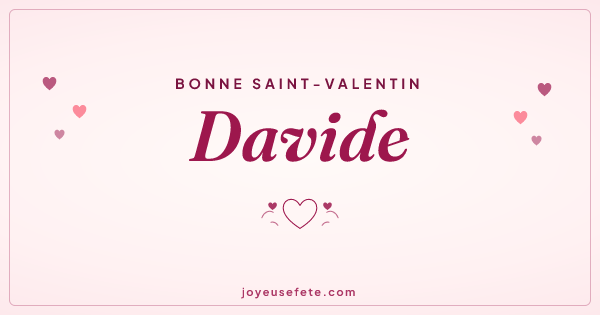 Image « Bonne Saint-Valentin Davide » au format large