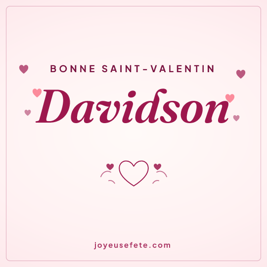 Image carrée « Bonne Saint-Valentin Davidson » pour WhatsApp