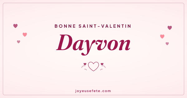 Image « Bonne Saint-Valentin Dayvon » au format large