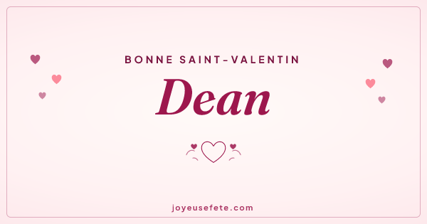 Image « Bonne Saint-Valentin Dean » au format large