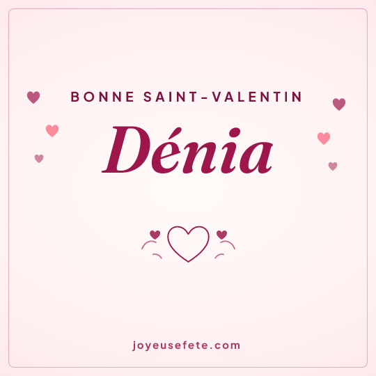 Image carrée « Bonne Saint-Valentin Dénia » pour WhatsApp