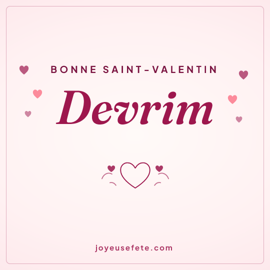 Image carrée « Bonne Saint-Valentin Devrim » pour WhatsApp