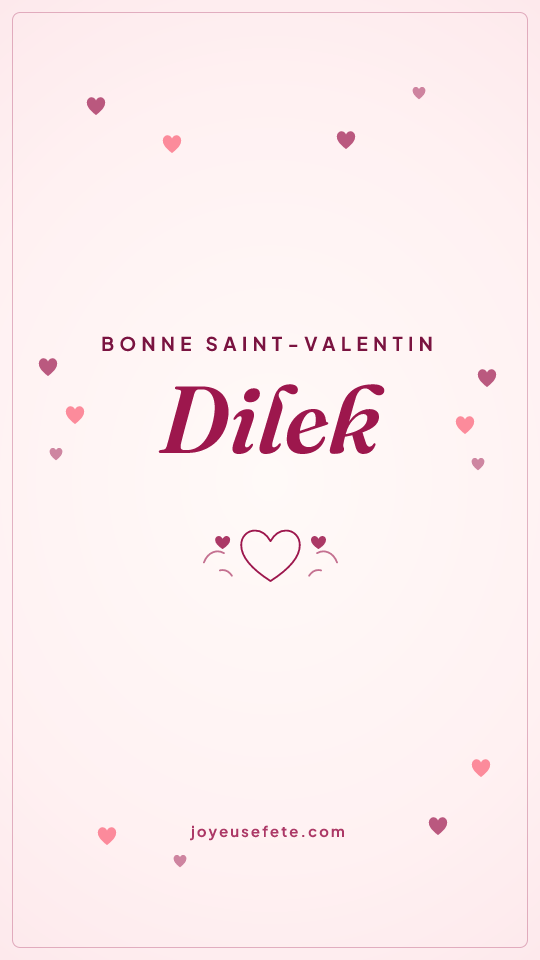 Image « Bonne Saint-Valentin Dilek » au format story