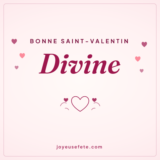 Image carrée « Bonne Saint-Valentin Divine » pour WhatsApp