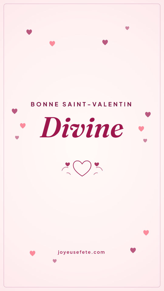 Image « Bonne Saint-Valentin Divine » au format story