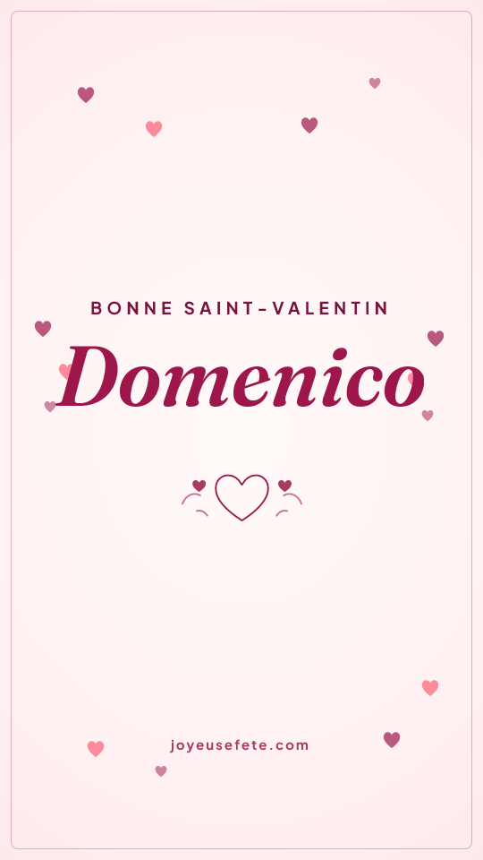 Image « Bonne Saint-Valentin Domenico » au format story