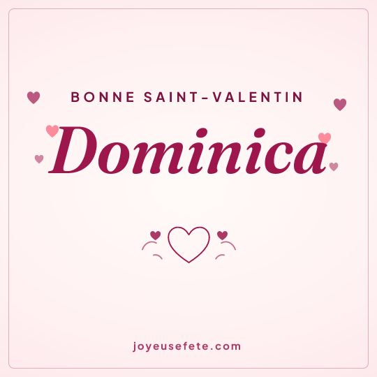 Image carrée « Bonne Saint-Valentin Dominica » pour WhatsApp