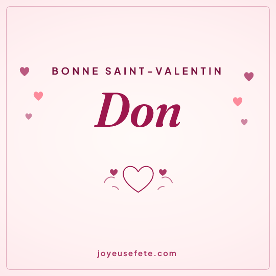 Image carrée « Bonne Saint-Valentin Don » pour WhatsApp
