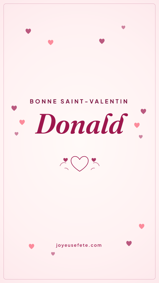 Image « Bonne Saint-Valentin Donald » au format story