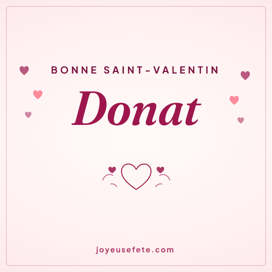 Image carrée « Bonne Saint-Valentin Donat » pour WhatsApp
