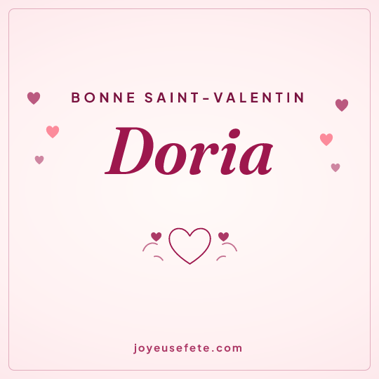 Image carrée « Bonne Saint-Valentin Doria » pour WhatsApp