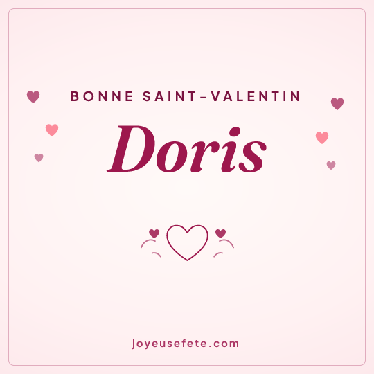 Image carrée « Bonne Saint-Valentin Doris » pour WhatsApp