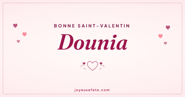 Image « Bonne Saint-Valentin Dounia » au format large