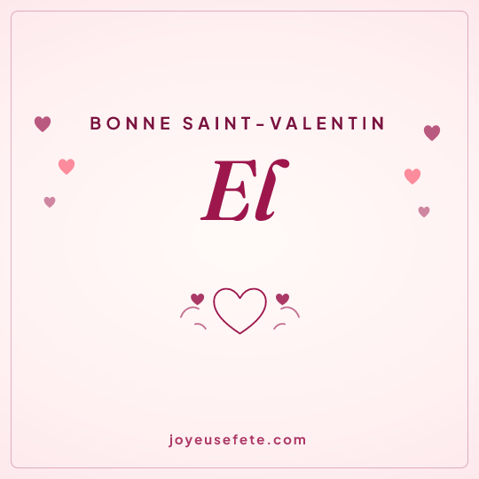 Image carrée « Bonne Saint-Valentin El » pour WhatsApp