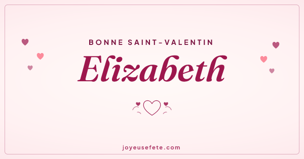 Image « Bonne Saint-Valentin Elizabeth » au format large