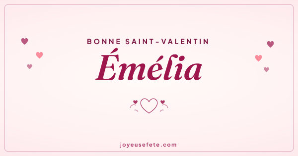 Image « Bonne Saint-Valentin Émélia » au format large