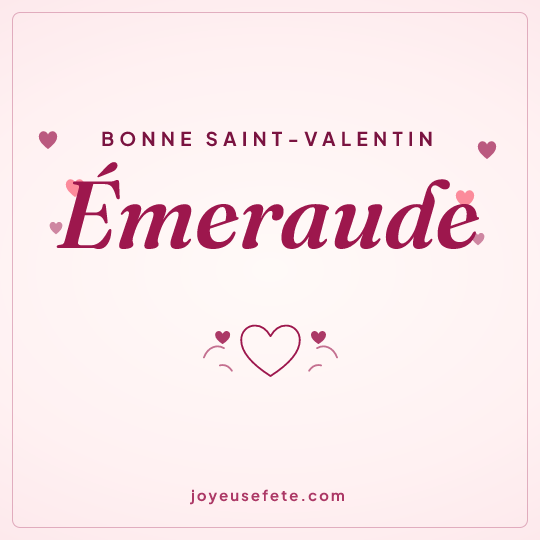 Image carrée « Bonne Saint-Valentin Émeraude » pour WhatsApp