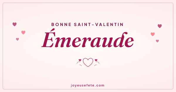 Image « Bonne Saint-Valentin Émeraude » au format large