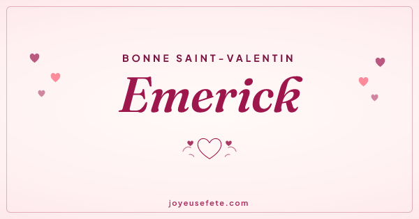 Image « Bonne Saint-Valentin Emerick » au format large