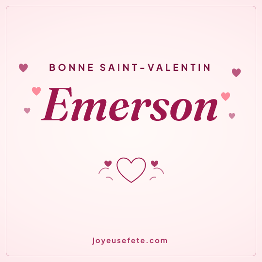 Image carrée « Bonne Saint-Valentin Emerson » pour WhatsApp