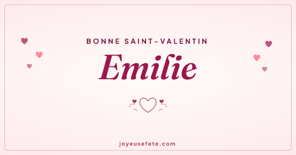 Image « Bonne Saint-Valentin Emilie » au format large